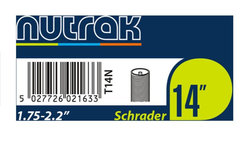 Nutrak 14 x 1.75 - 2.125 inch Schrader inner tube