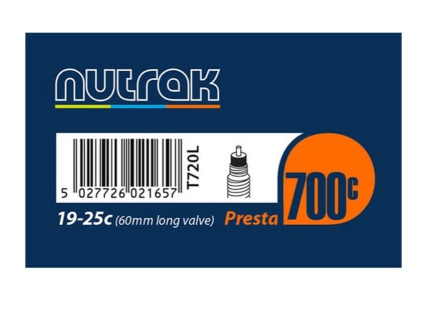 Nutrak 700 x 19 - 25C Presta 60 mm long valve inner tube