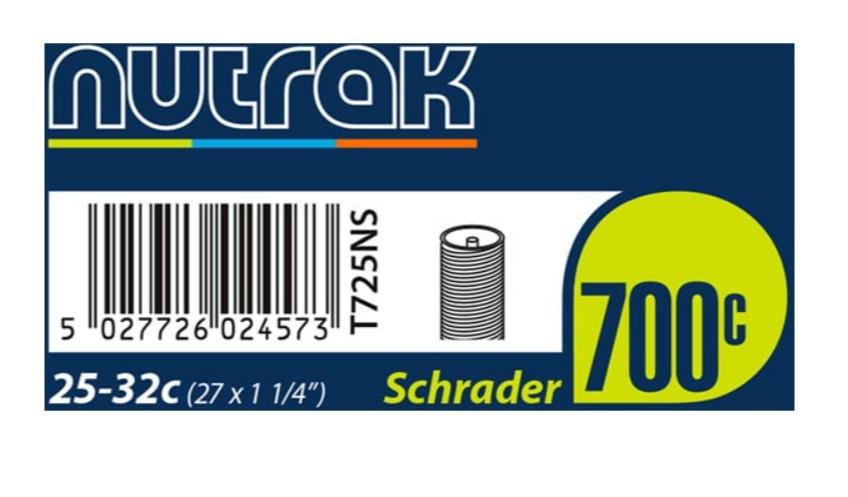 Nutrak 700 x 25 - 32C (27 x 1-1/4 inch) Schrader inner tube