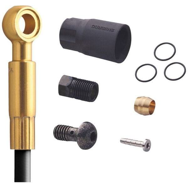 Shimano Saint M820 Disc Brake Hose - Long Banjo - Front 1000mm - Black/Gold
