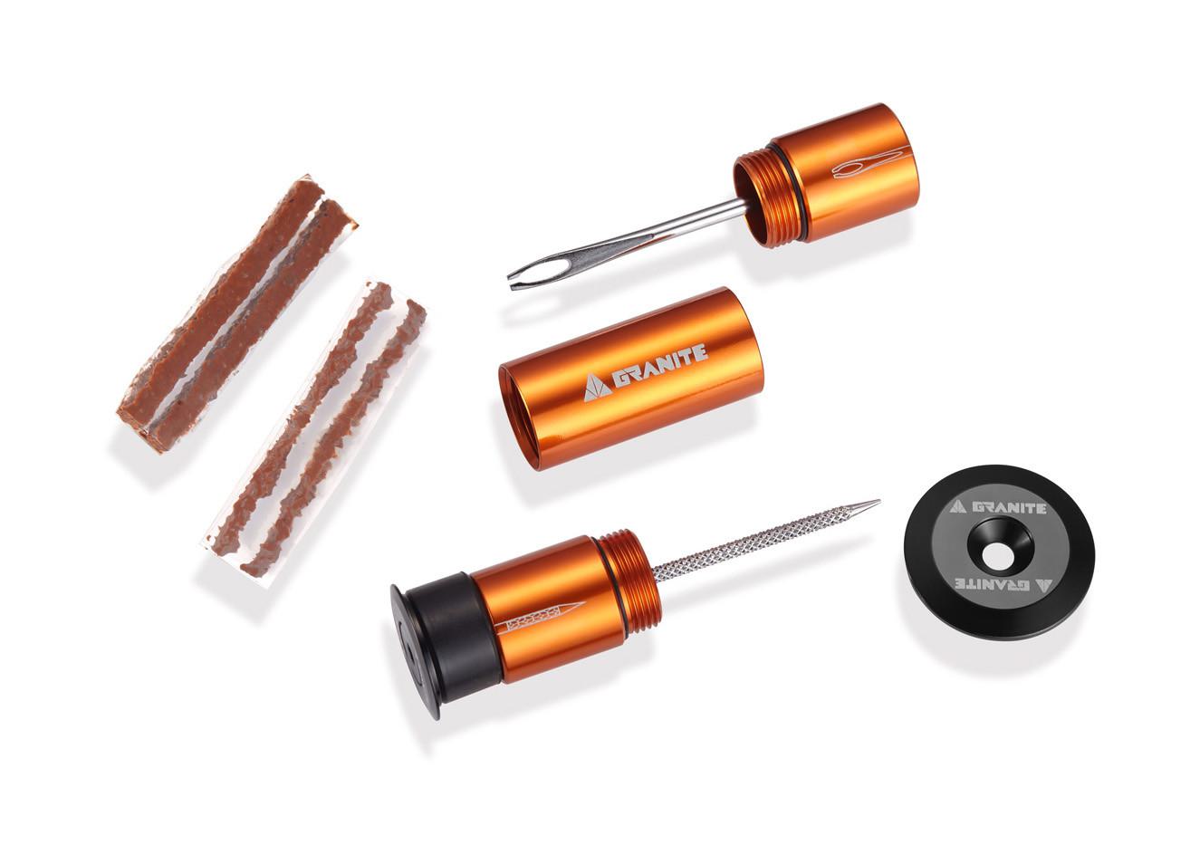 Granite Stash Tyre Plug Kit Hidden Handlebar - Orange