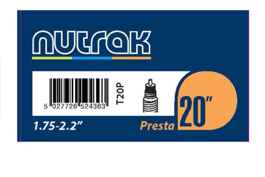 Nutrak 20 x 1.75 - 2.125 inch Presta inner tube